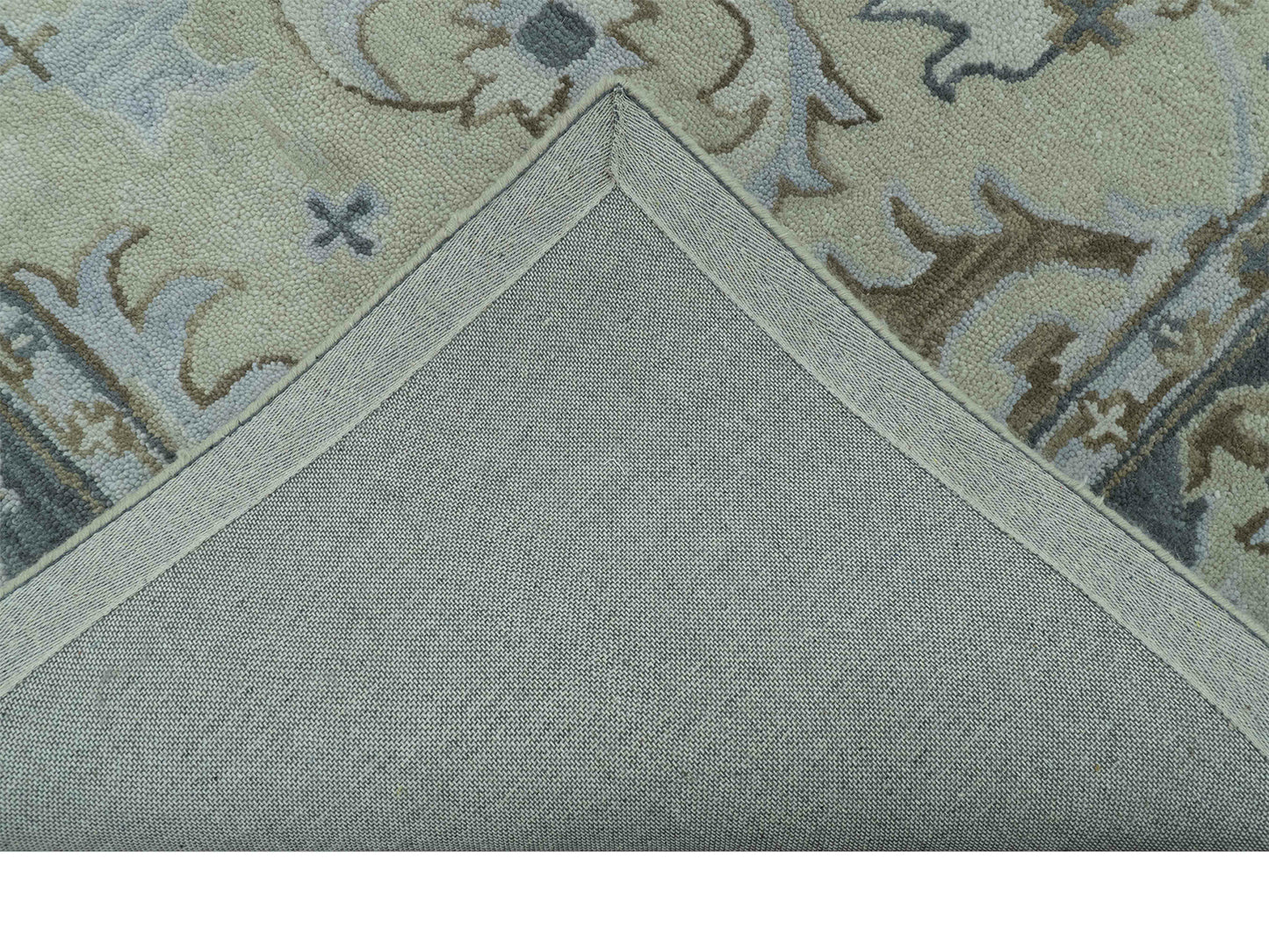 Handmade Ivory Oushak Rug| Vintage Turkish Style Floral Rug