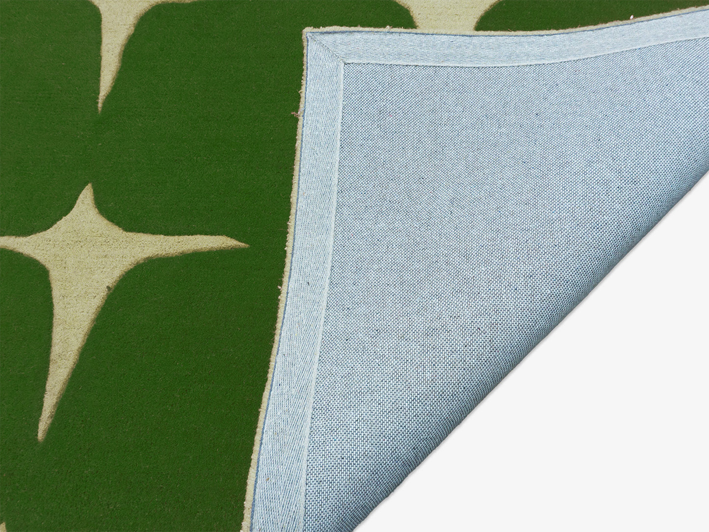 Handmade Green & Ivory Geometric Rug | Modern Hand Tufted Wool Area Rug