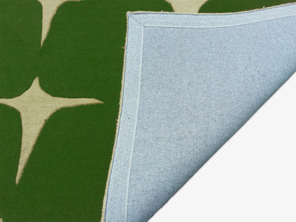 Handmade Green & Ivory Geometric Rug | Modern Hand Tufted Wool Area Rug