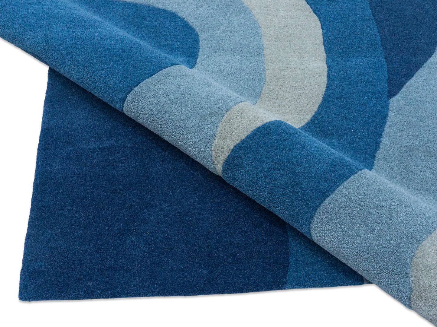 Handmade Wool Blue Rug | Modern Abstract Area Rug 5x8