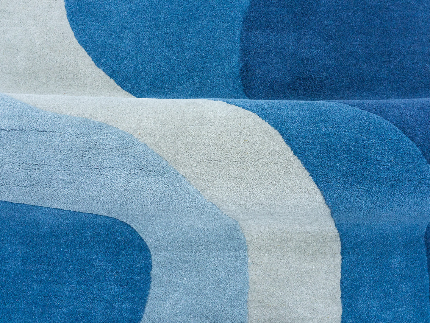 Handmade Wool Blue Rug | Modern Abstract Area Rug 5x8
