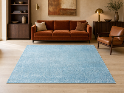 Handmade Teal Blue Chevron Rug | Modern Zigzag Wool Area Rug