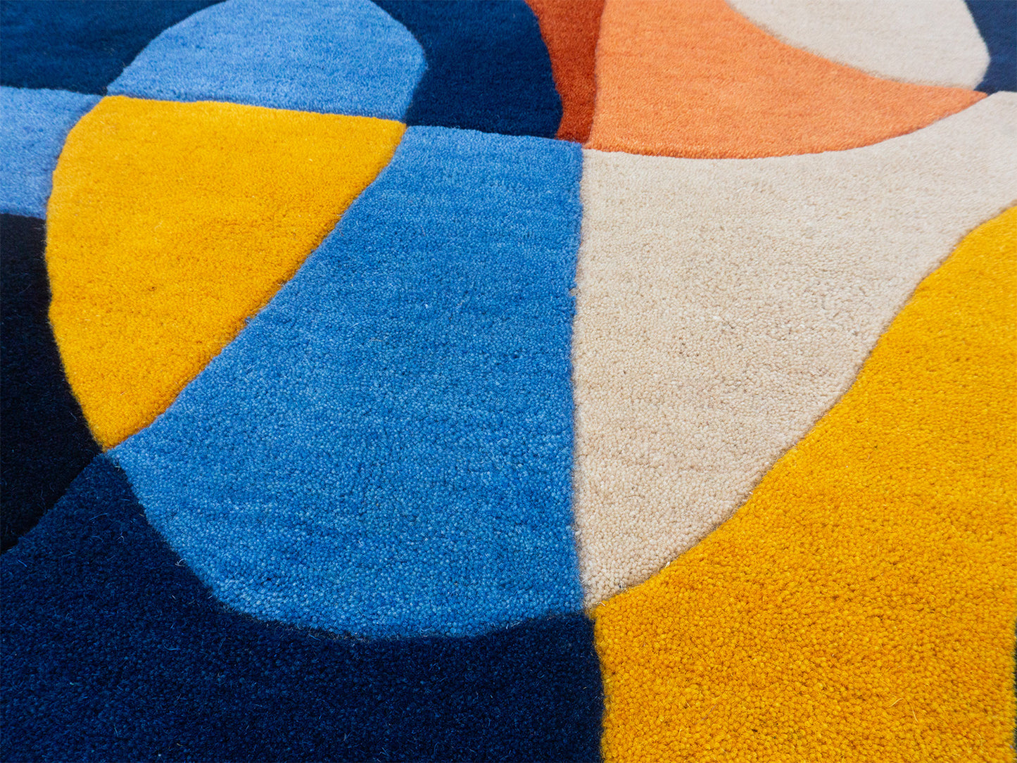 Hand Tufted Wool Abstract Rug 5x8 | Modern Blue Geometric Area Rug | Colorful Contemporary CarpetHand Tufted Wool Abstract Rug 5x8 | Modern Blue Geometric Area Rug | Colorful Carpet