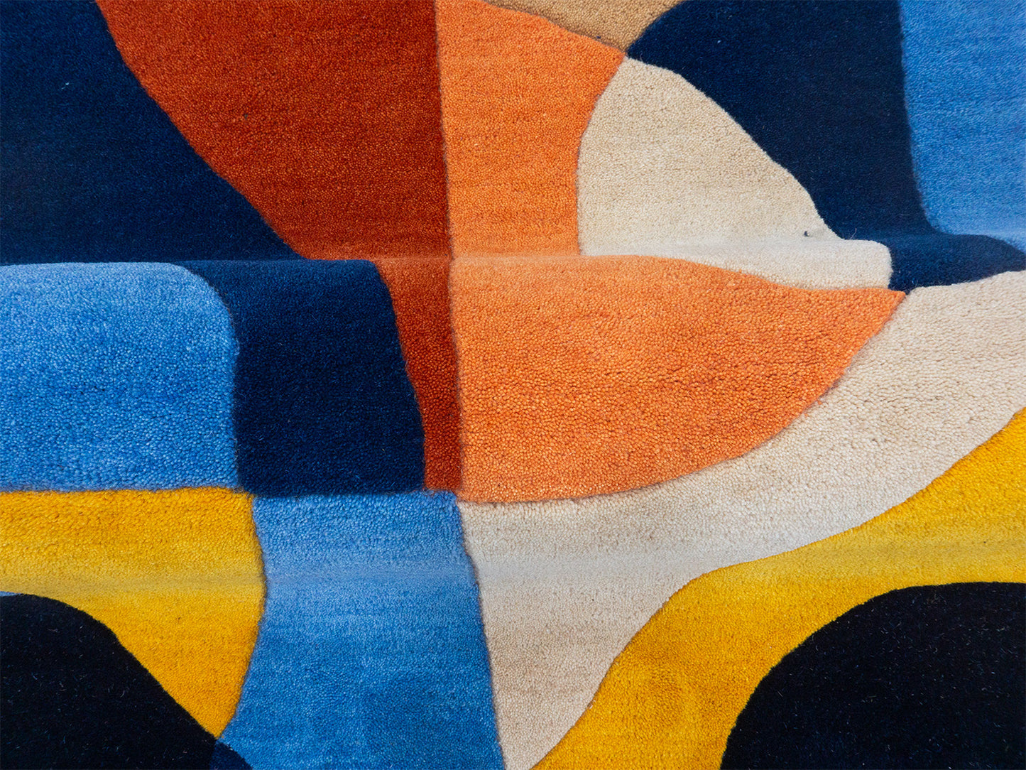 Hand Tufted Wool Abstract Rug 5x8 | Modern Blue Geometric Area Rug | Colorful Contemporary CarpetHand Tufted Wool Abstract Rug 5x8 | Modern Blue Geometric Area Rug | Colorful Carpet