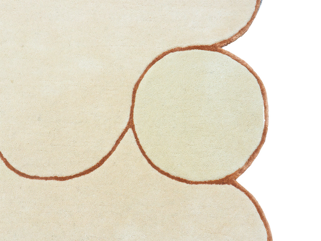 Abstract Organic Shape Rug – Cream & Terracotta Modern Area Rug