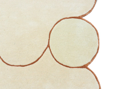 Abstract Organic Shape Rug – Cream & Terracotta Modern Area Rug