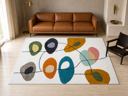 Handmade Colorful Abstract Rug | Modern Geometric Design