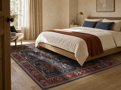 Handmade Traditional Rug | Oriental Design in Blue & Red 8x10
