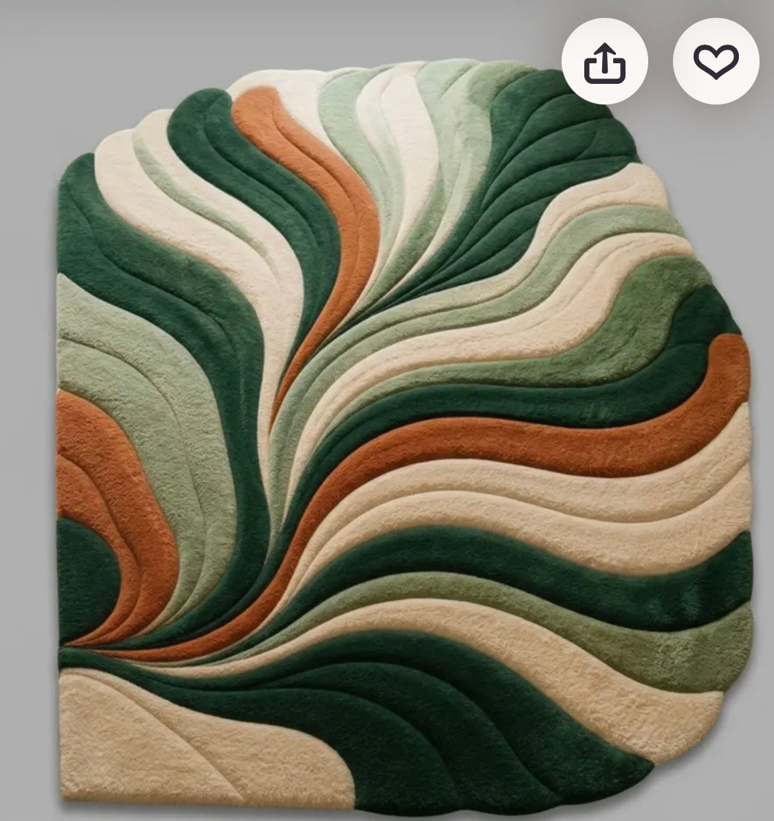 Hand-Tufted New Zealand Wool Abstract Rug | Green Color 10x14 Area Rug