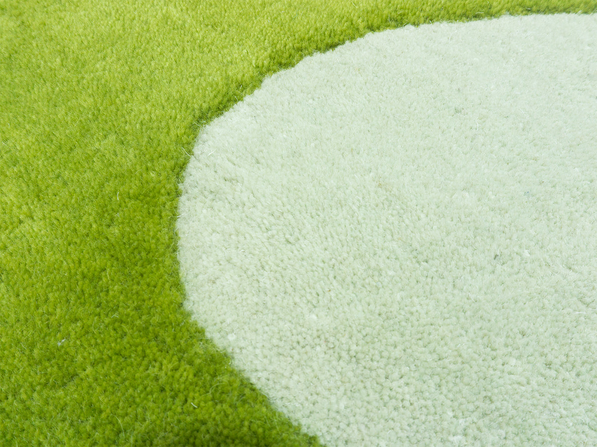 Moss Green Abstract Wool Rug | Hand-Tufted Modern Area Rug