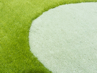 Moss Green Abstract Wool Rug | Hand-Tufted Modern Area Rug