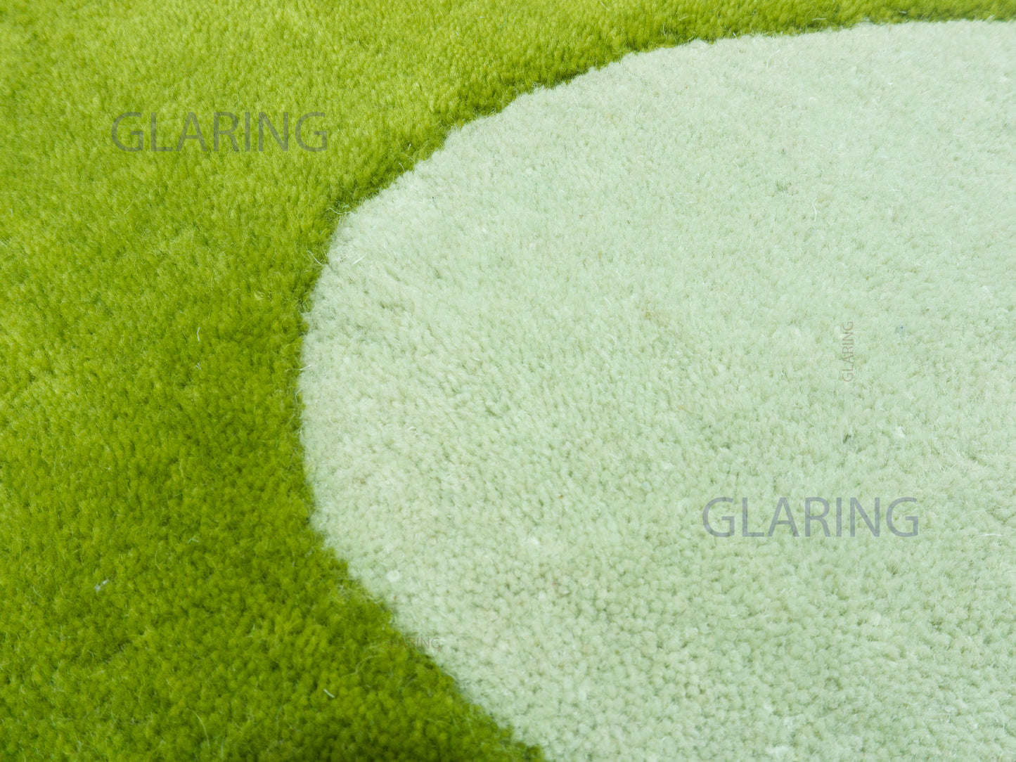 Moss Green Abstract Organic Shape: Hand Tufted Wool Rug