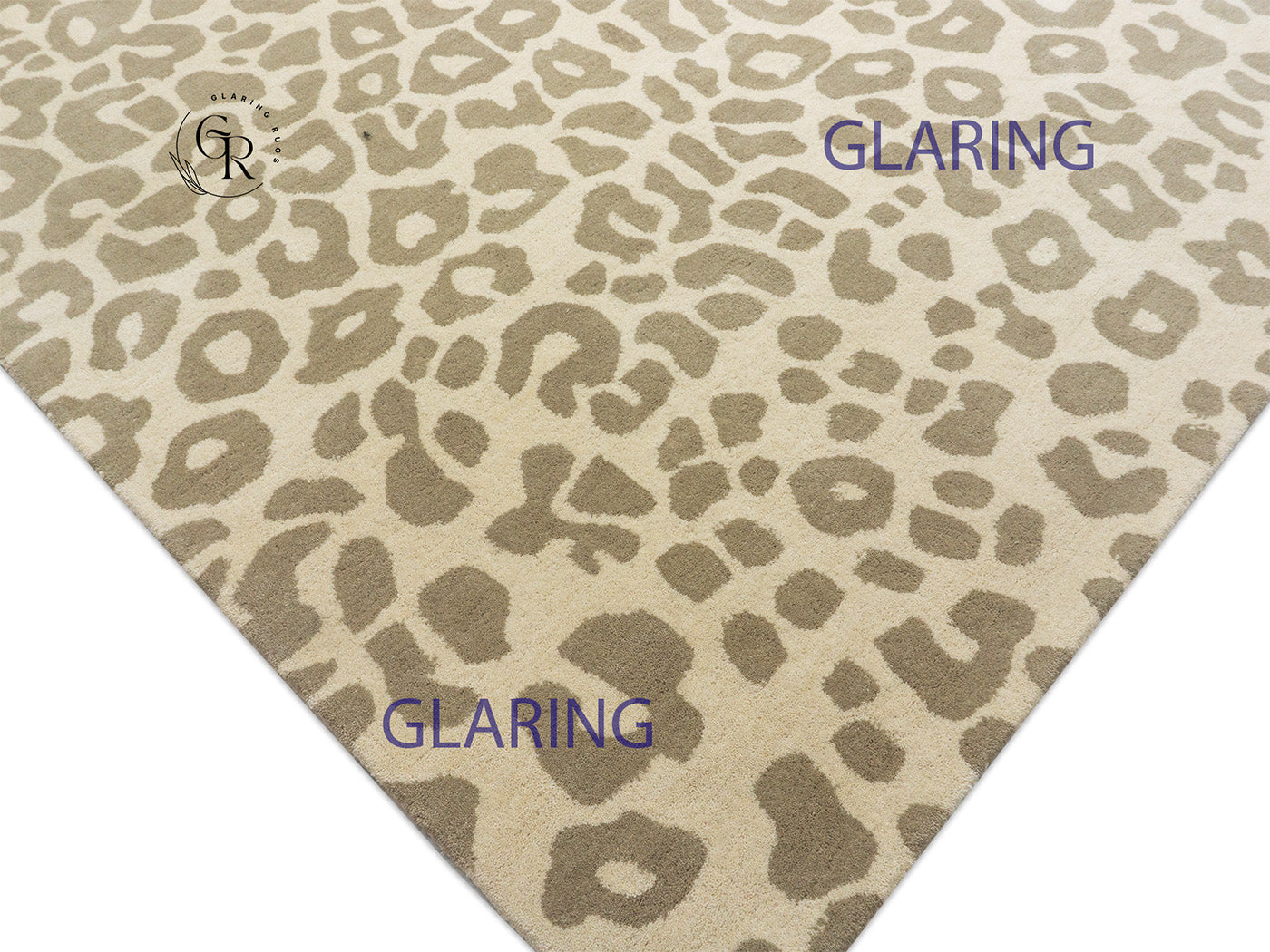 Luxury Handmade Leopard Print Rug | Beige & Ivory Hand Tufted Wool Area Rug | Modern Animal Print Carpet