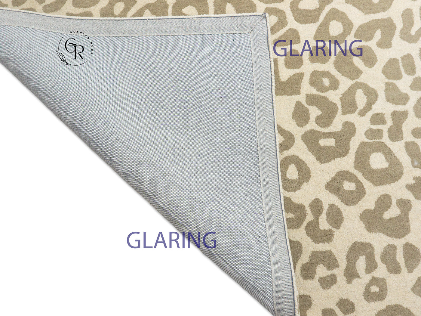 Luxury Handmade Leopard Print Rug | Beige & Ivory Hand Tufted Wool Area Rug | Modern Animal Print Carpet