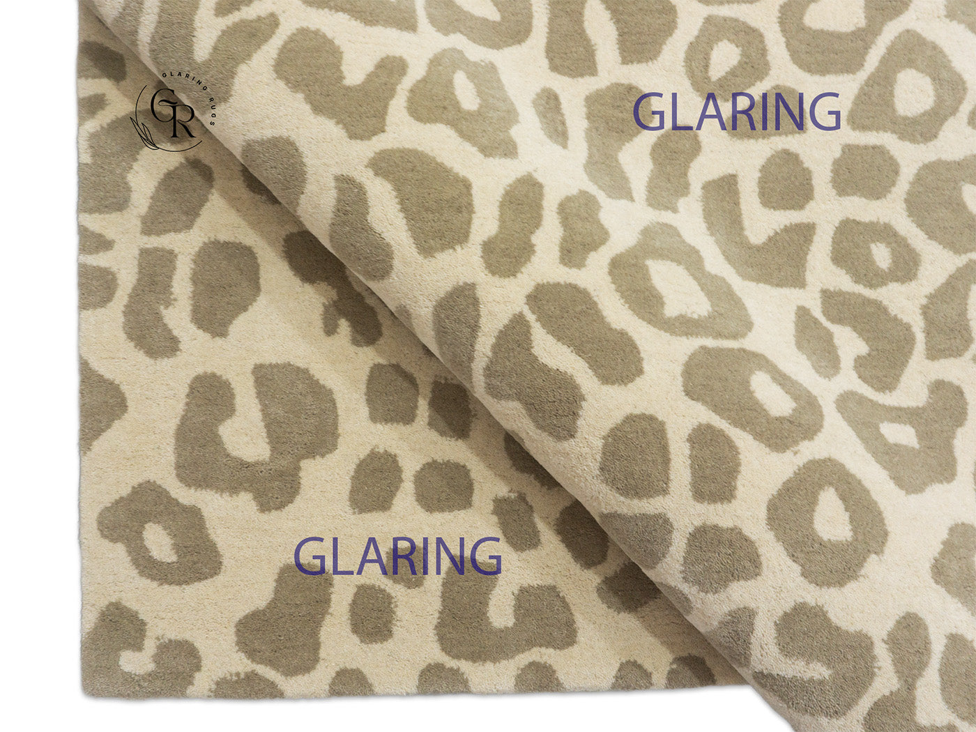 Luxury Handmade Leopard Print Rug | Beige & Ivory Hand Tufted Wool Area Rug | Modern Animal Print Carpet