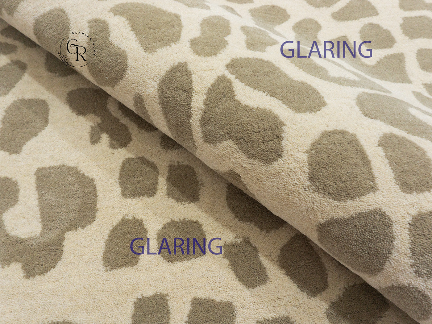 Luxury Handmade Leopard Print Rug | Beige & Ivory Hand Tufted Wool Area Rug | Modern Animal Print Carpet