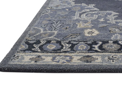 Handmade Heriz-Indian Rug | Oriental Design in Grey, Ivory & Beige