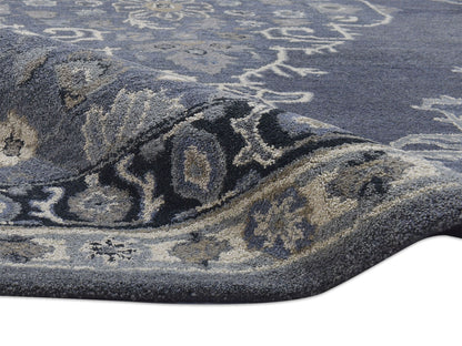 Handmade Heriz-Indian Rug | Oriental Design in Grey, Ivory & Beige