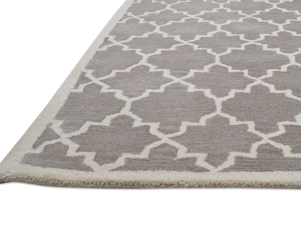 Handmade Moroccan Rug | Geometric Design in Brown & Ivory