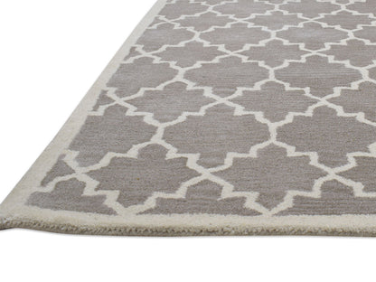Handmade Moroccan Rug | Geometric Design in Brown & Ivory