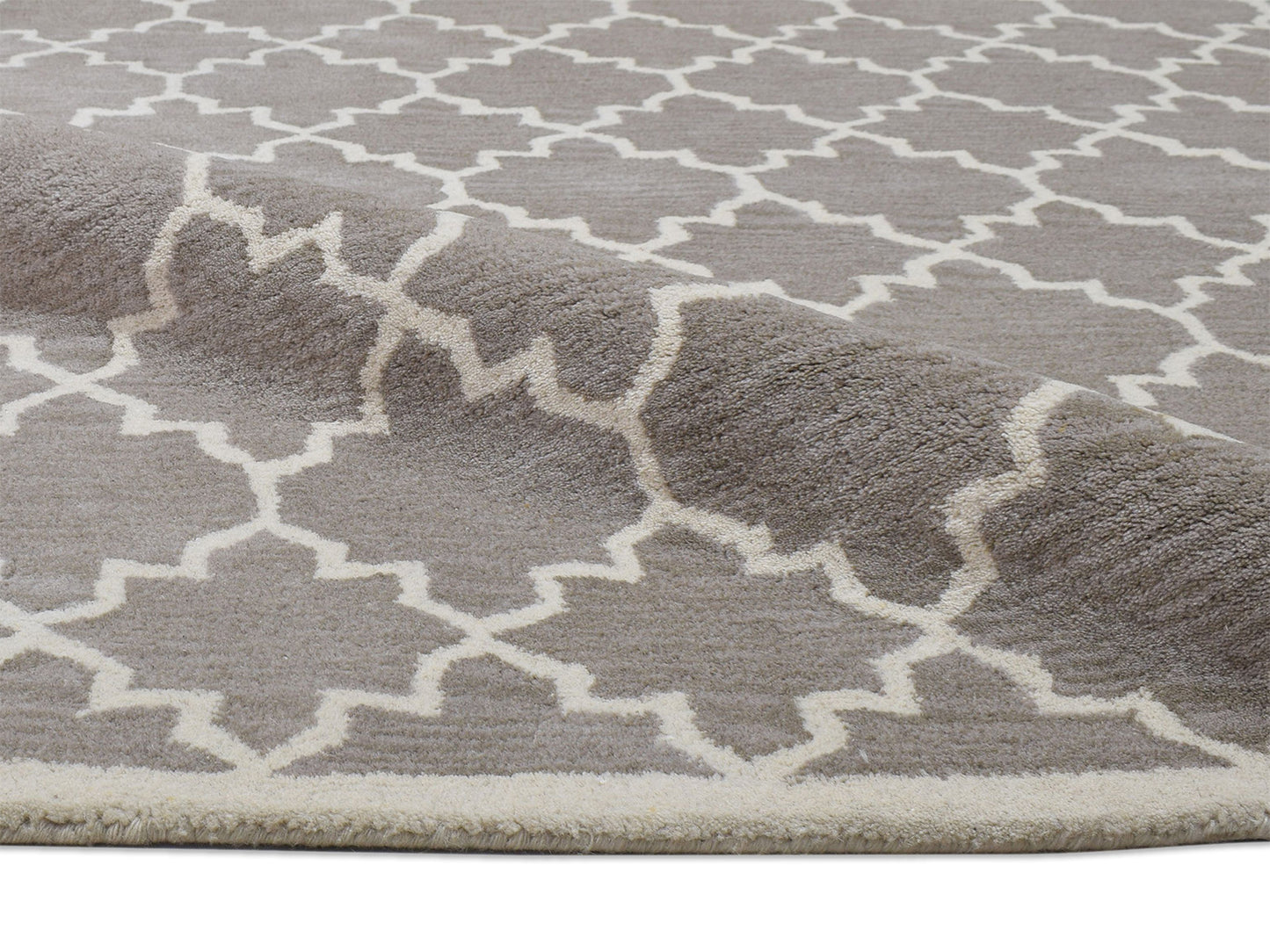 Handmade Moroccan Rug | Geometric Design in Brown & Ivory