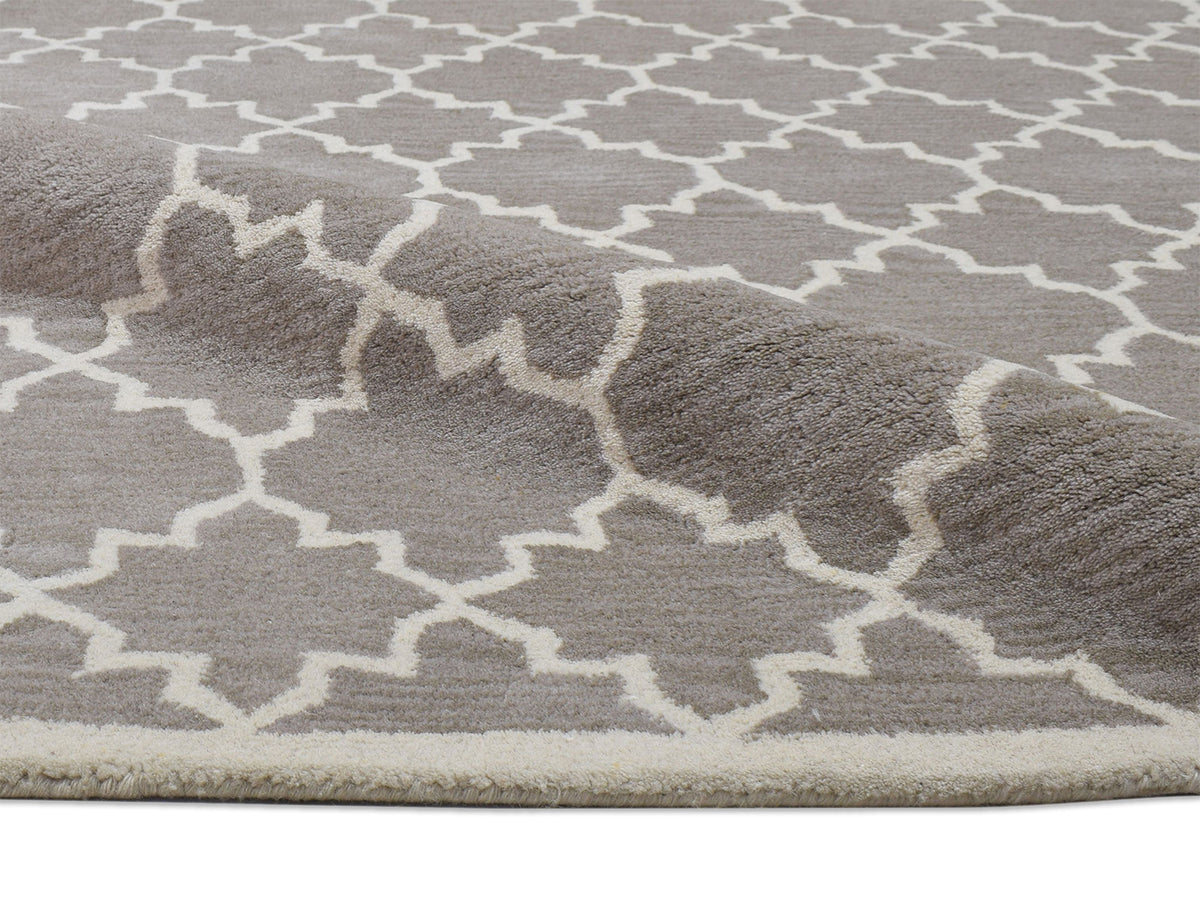 Handmade Moroccan Rug | Geometric Design in Brown & Ivory