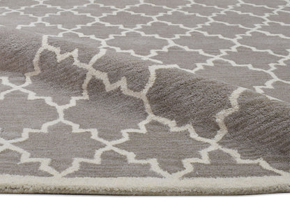 Handmade Moroccan Rug | Geometric Design in Brown & Ivory