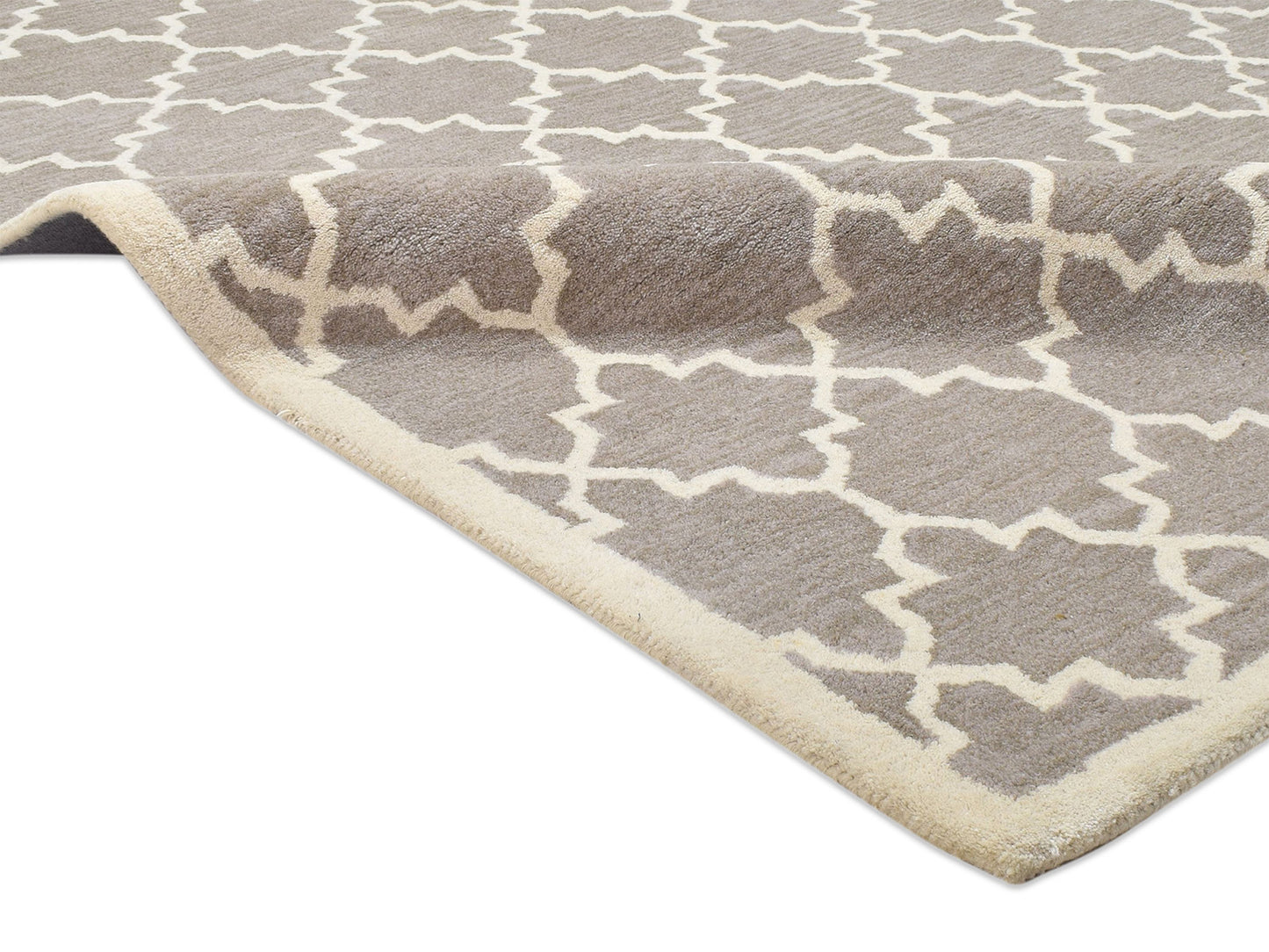Handmade Moroccan Rug | Geometric Design in Brown & Ivory