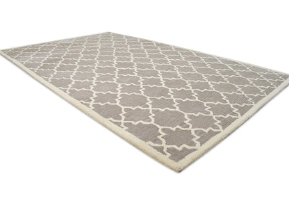 Handmade Moroccan Rug | Geometric Design in Brown & Ivory