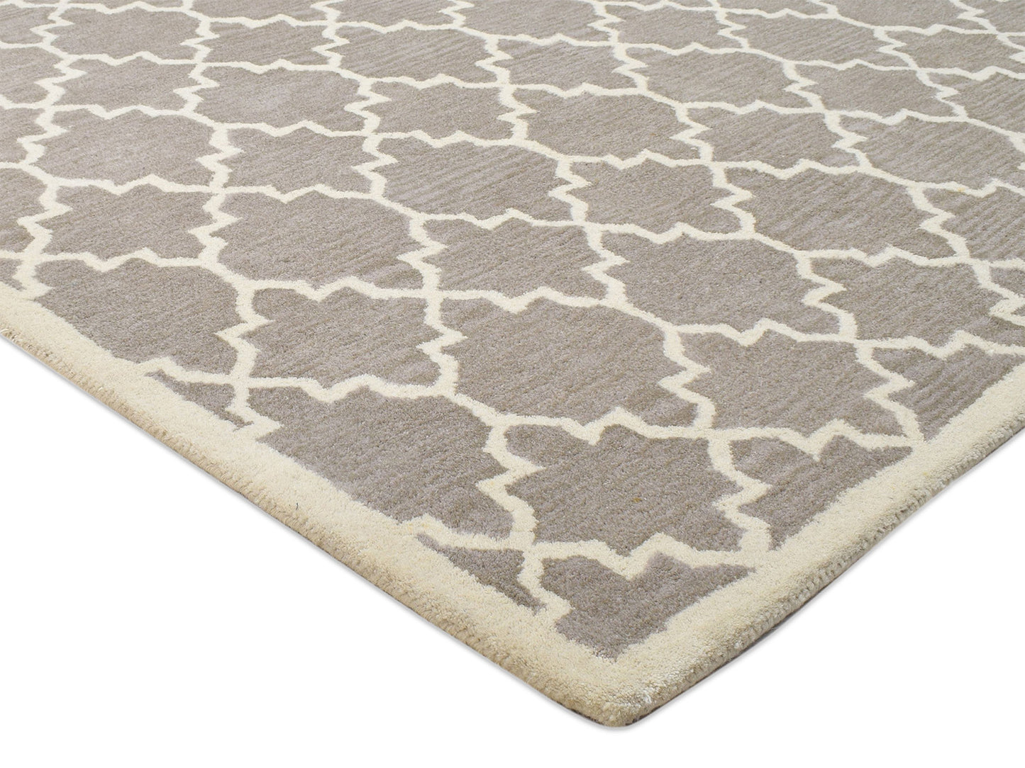Handmade Moroccan Rug | Geometric Design in Brown & Ivory