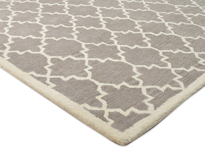 Handmade Moroccan Rug | Geometric Design in Brown & Ivory
