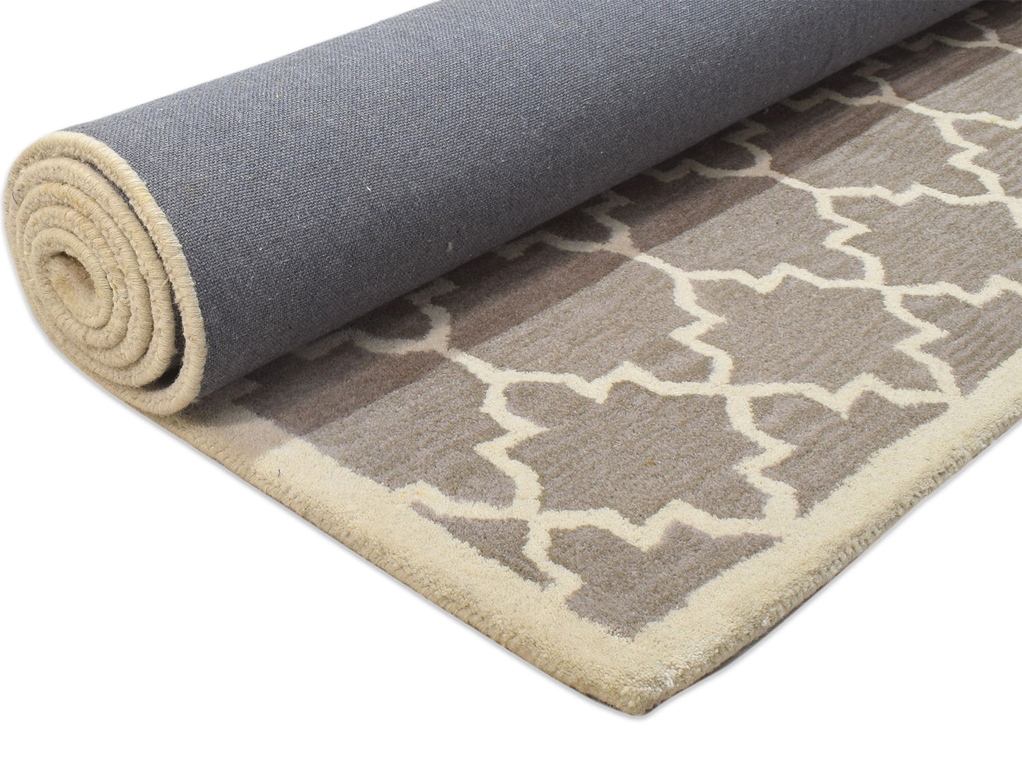 Handmade Moroccan Rug | Geometric Design in Brown & Ivory