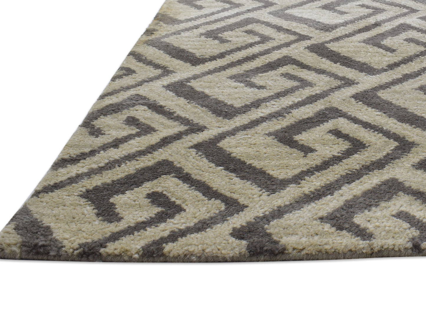 Handmade Scandinavian Rug | Geometric Design in Beige & Brown