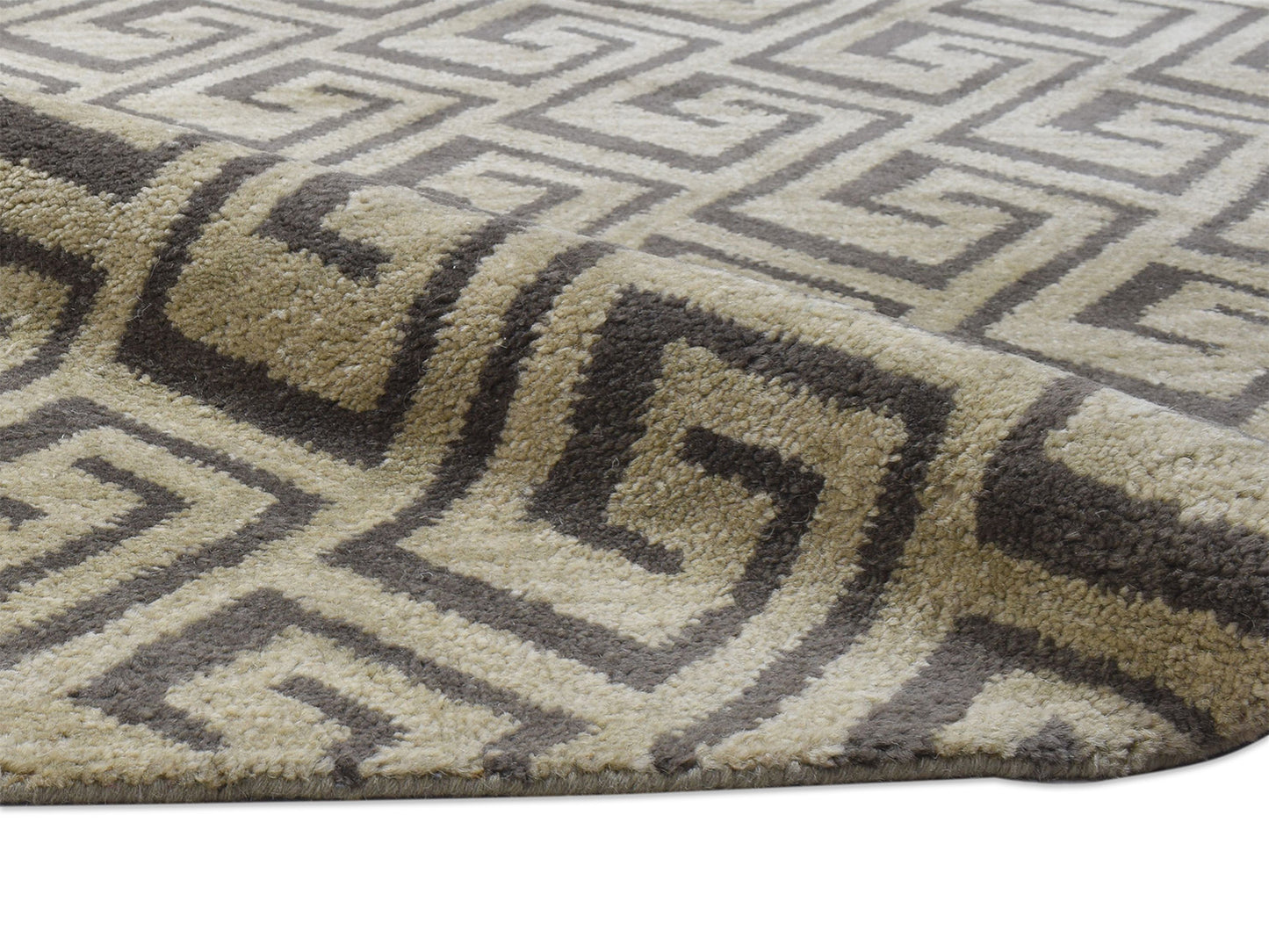 Handmade Scandinavian Rug | Geometric Design in Beige & Brown