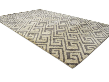 Handmade Scandinavian Rug | Geometric Design in Beige & Brown