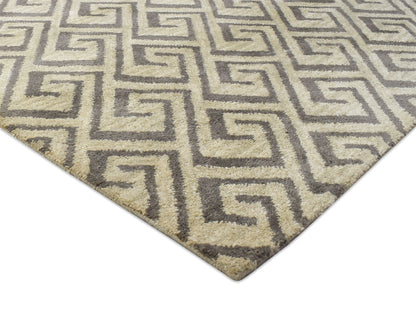 Handmade Scandinavian Rug | Geometric Design in Beige & Brown