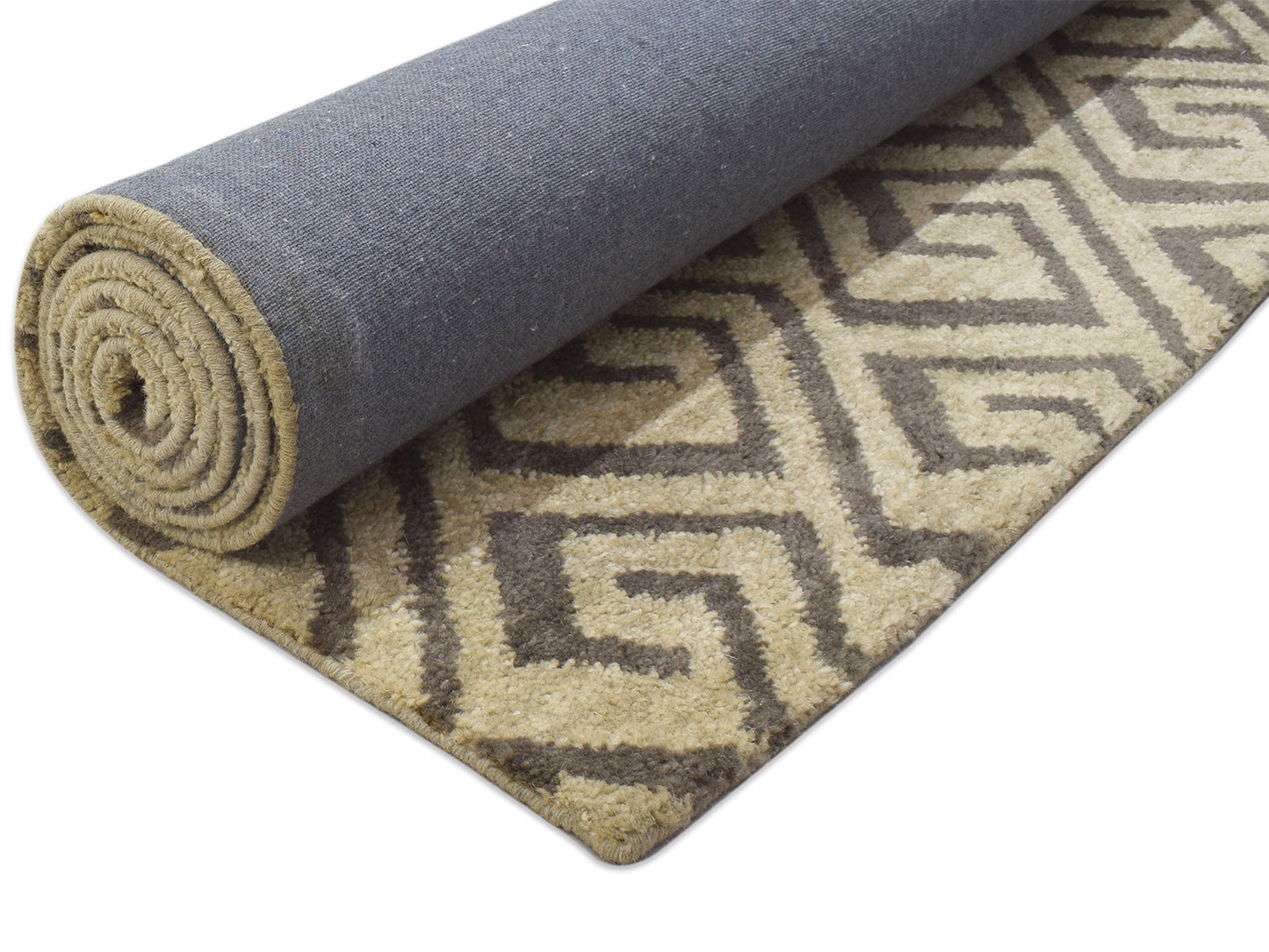 Handmade Scandinavian Rug | Geometric Design in Beige & Brown