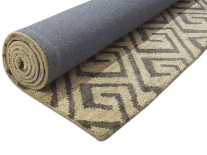 Handmade Scandinavian Rug | Geometric Design in Beige & Brown