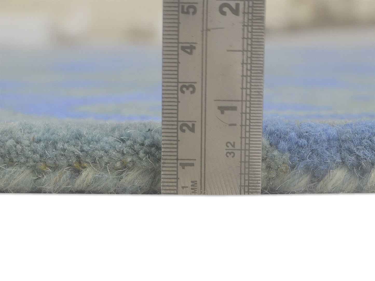 Handmade French Rug | Floral Design in Grey & Blue