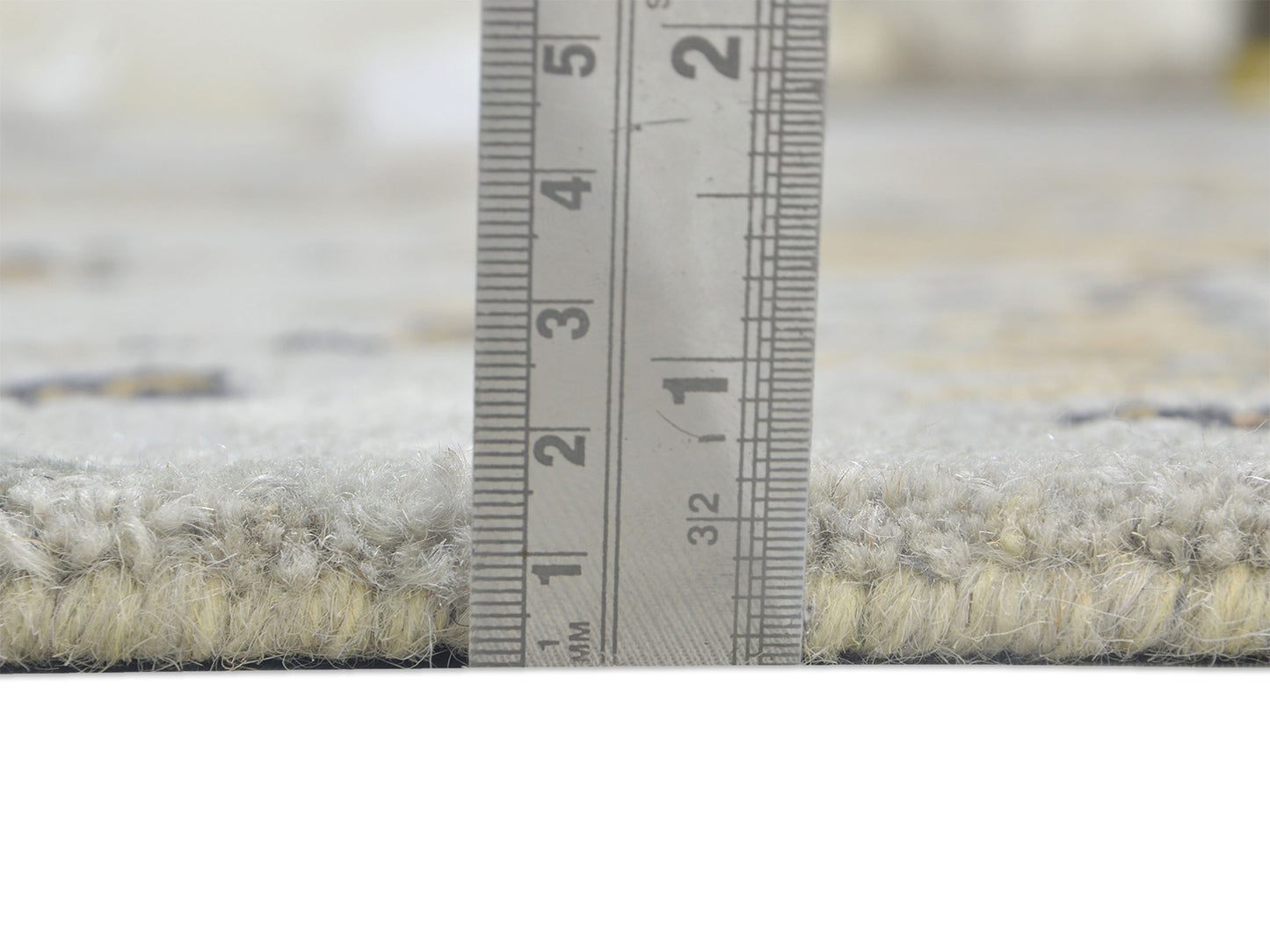 Handmade French Rug | Floral Design in Grey, Beige & Charcoal