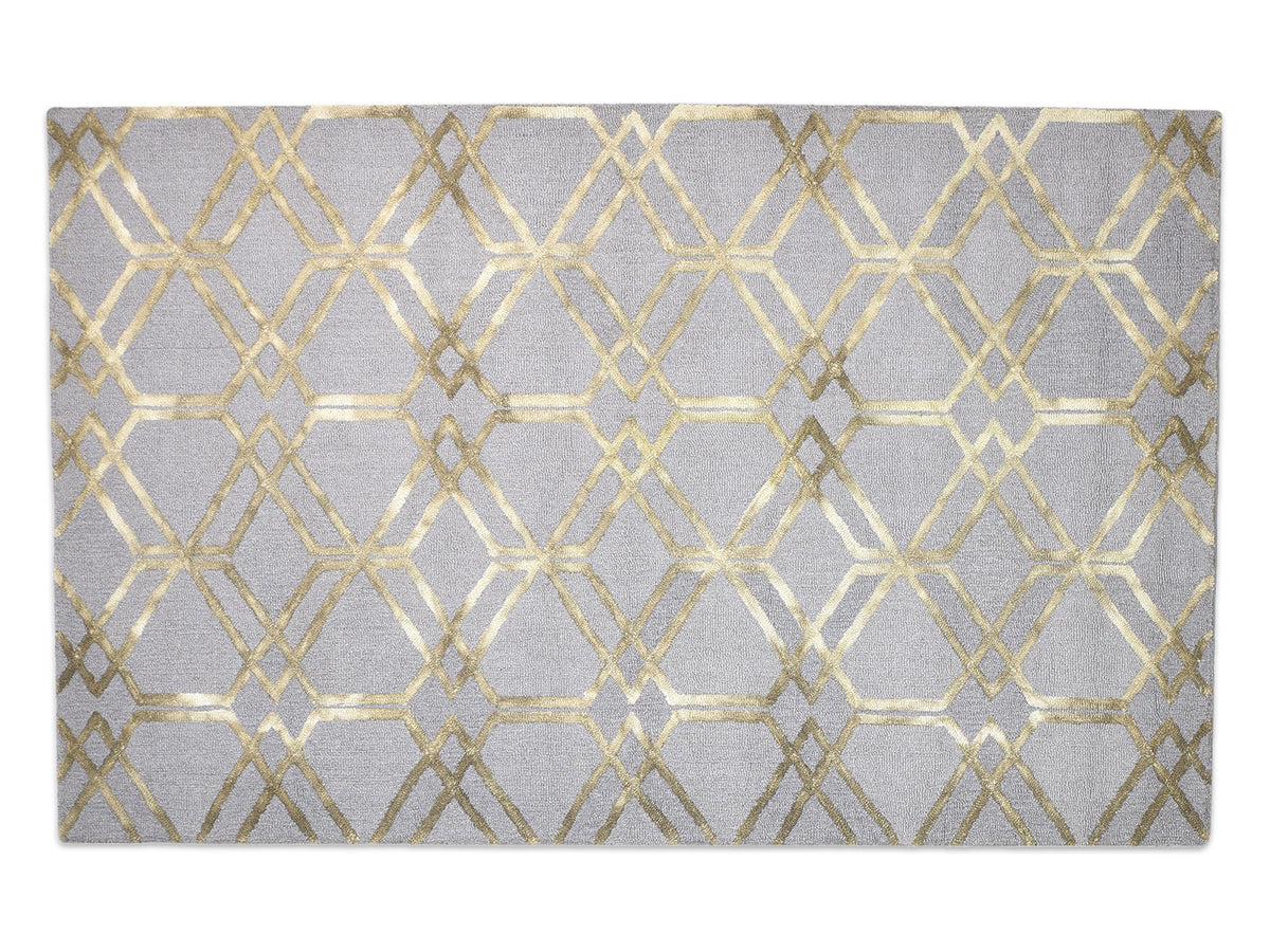 Handmade Scandinavian Rug | Geometric Design in Grey & Olive