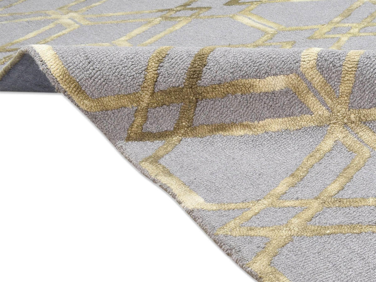 Handmade Scandinavian Rug | Geometric Design in Grey & Olive