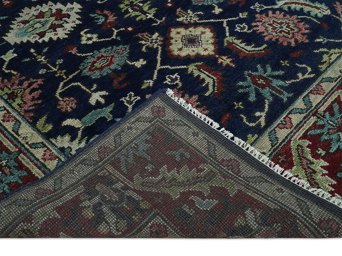 Hand-Knotted Traditional Rug | Oriental Design in Blue & Red
