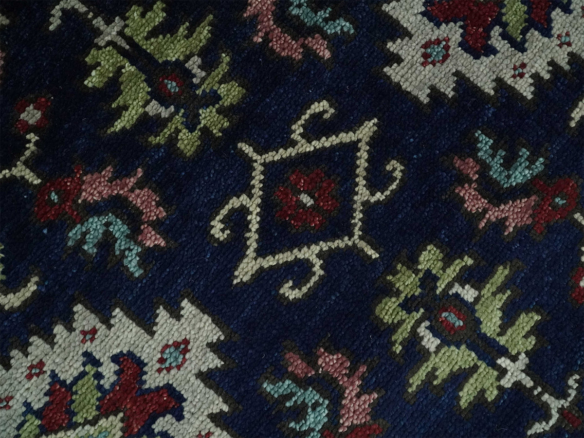 Hand-Knotted Traditional Rug | Oriental Design in Blue & Red