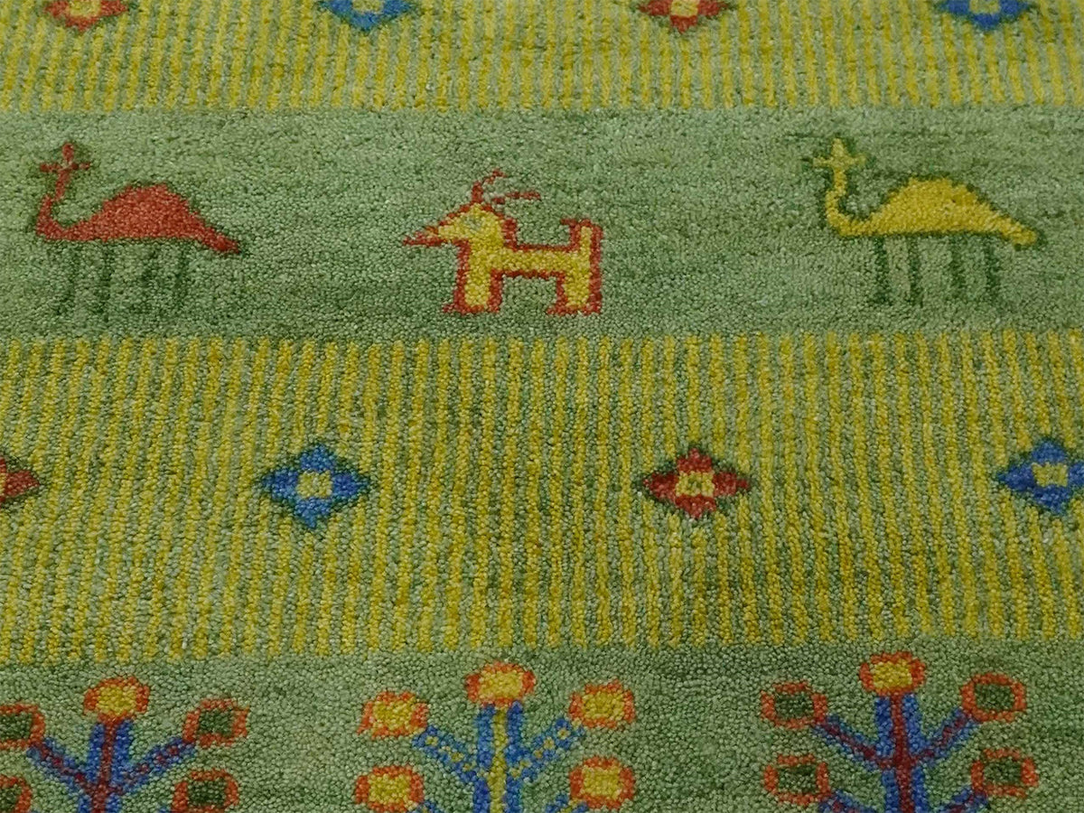 Hand-Knotted Traditional Rug | Tree Life Design in Green