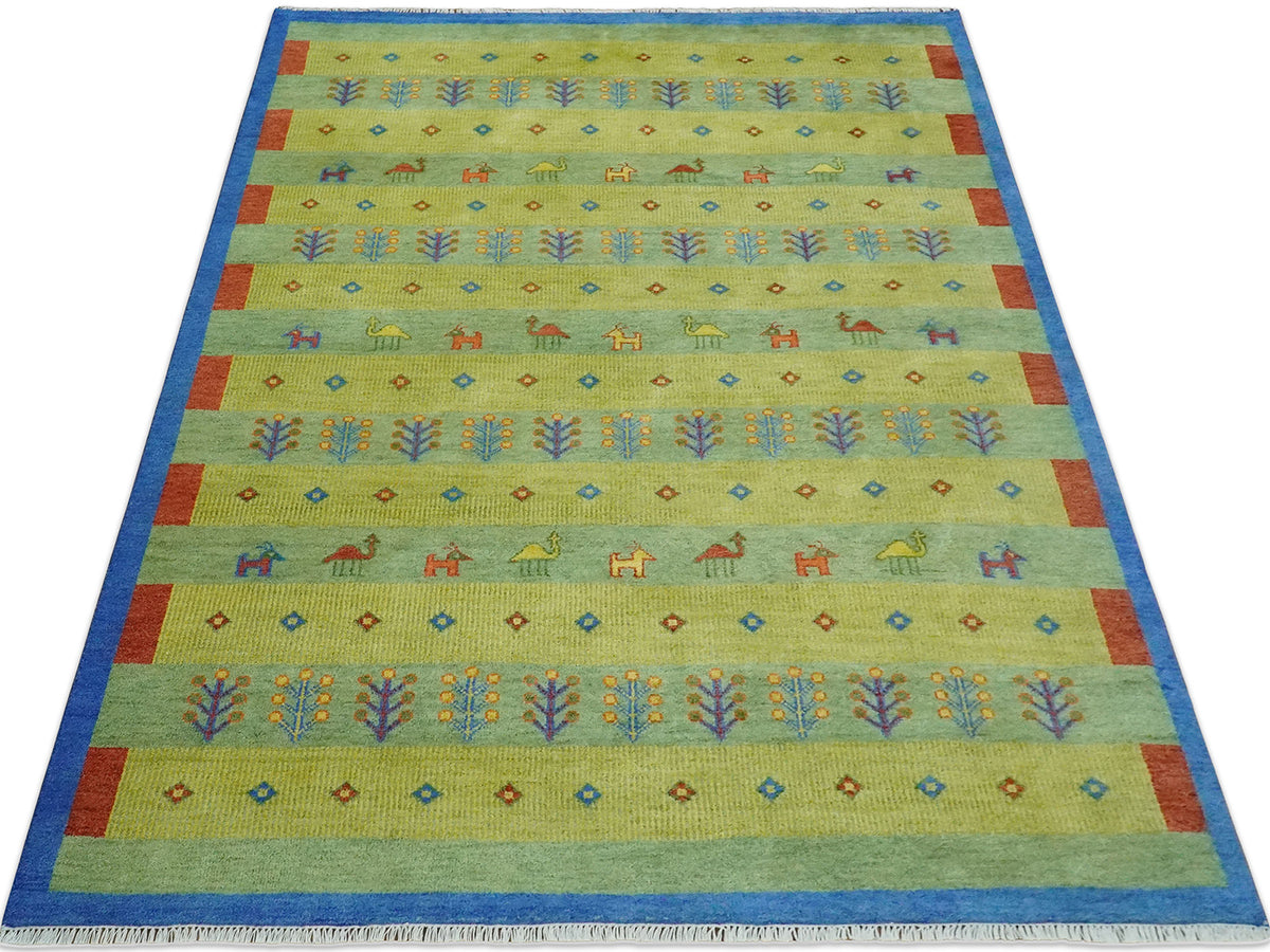 Hand-Knotted Traditional Rug | Tree Life Design in Green