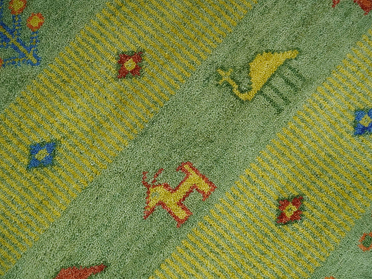 Hand-Knotted Traditional Rug | Tree Life Design in Green