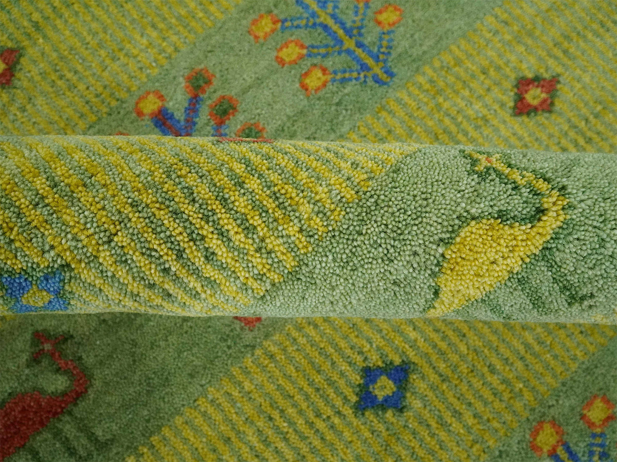 Hand-Knotted Traditional Rug | Tree Life Design in Green