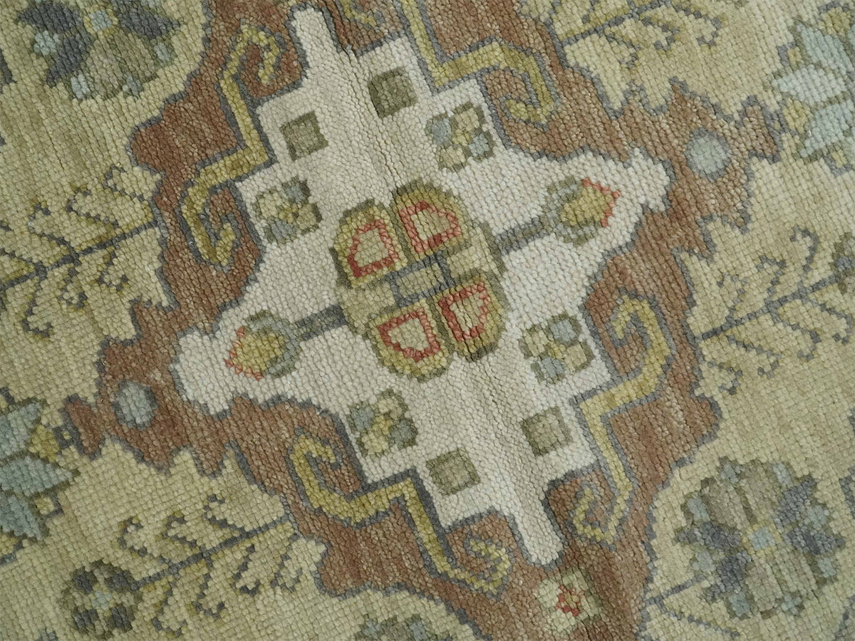 Hand-Knotted Traditional Rug | Serapi Design in Green
