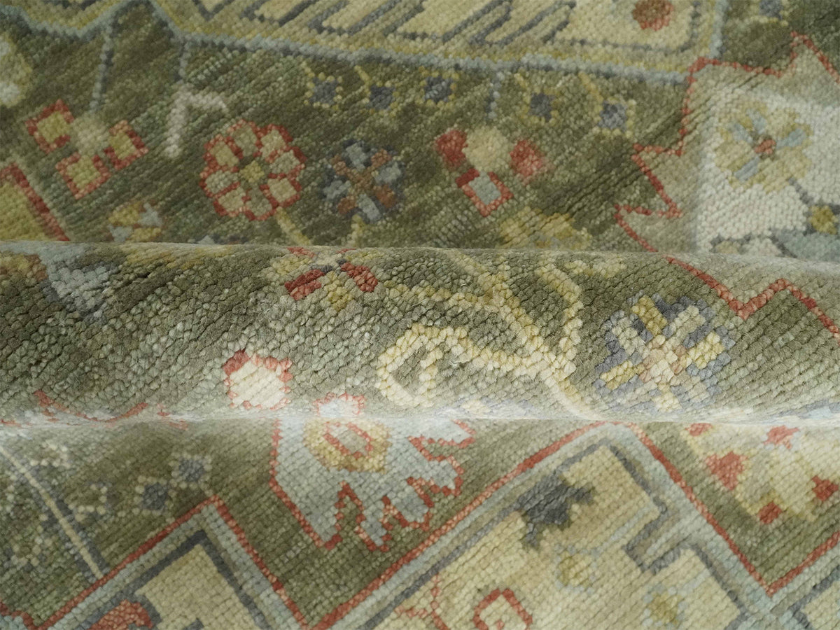Hand-Knotted Traditional Rug | Serapi Design in Green